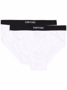 TOM FORD slip à ceinture à logo - Blanc