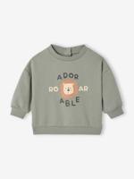 Babysweater met ronde kraag Basics saliegroen