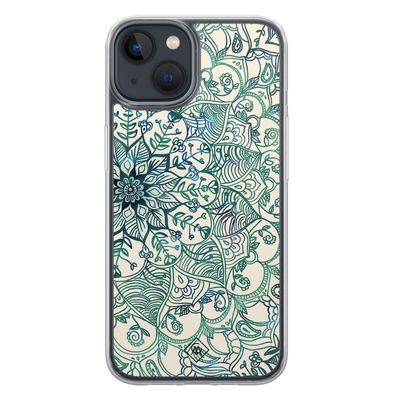 iPhone 13 mini hybride hoesje - Mandala blauw