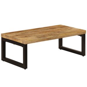 Salontafel 110x50x35 cm massief mangohout en staal