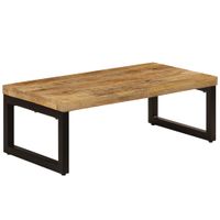 Salontafel 110x50x35 cm massief mangohout en staal