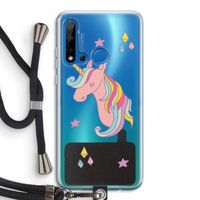 Roze eenhoorn: Huawei P20 Lite (2019) Transparant Hoesje met koord