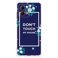 Motorola Moto G84 Anti Shock Case Flowers Blue DTMP - thumbnail