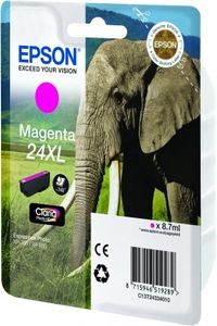 Epson Elephant Singlepack Magenta 24XL Claria Photo HD Ink