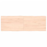 Tafelblad natuurlijke rand 120x40x4 cm massief eikenhout - thumbnail