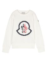 Moncler Enfant sweat en coton à logo imprimé - Blanc