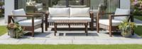 Zambra lounge set 4pcs off-white braided/acacia dark look teak Eurofar - Eurofar