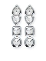 AREA boucles d'oreilles pendantes serties de cristal - Argent