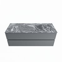 MONDIAZ VICA-DLUX 130cm badmeubel onderkast Plata 2 lades. Inbouw wastafel CLOUD rechts 1 kraangat, kleur Lava. - thumbnail