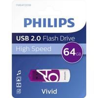 Philips VIVID USB-stick 64 GB Paars FM64FD05B/00 USB-A 2.0