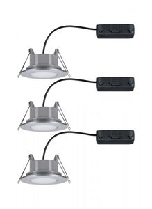 Paulmann Calla LED-inbouwlamp voor badkamer Set van 3 stuks 19.5 W IP65 Chroom (mat)