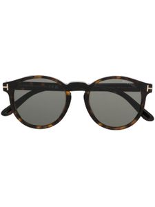 TOM FORD Eyewear lunettes de soleil rondes à effet écailles de tortue - Marron