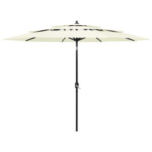 Parasol 3-laags met aluminium paal 3 m zandkleurig