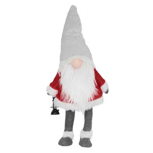 LED Secret Santa Figuur 80 cm Rood/Grijs gemaakt van Plastic en Polyester