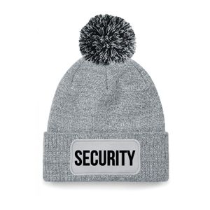 Security muts met pompon unisex - one size - grijs - apres-ski muts