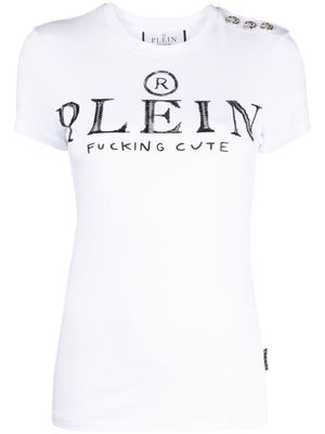 Philipp Plein t-shirt à ornements en cristal - Blanc