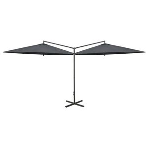 The Living Store Parasol Zeshoek - 290 cm - Antraciet - Polyester