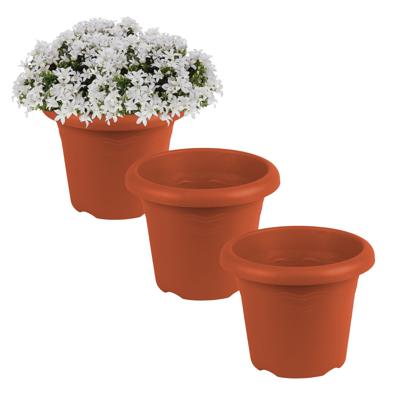 Hega Hogar Plantenbak - 6x - Terra cotta - kunststof - D14 x H11 cm