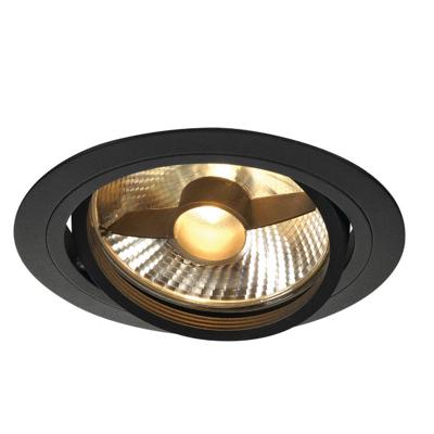 SLV InbouwspotNew Tria ES111 Round zwart met bladveren - 113550