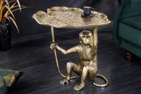Design Bijzettafel WILDLIFE MONKEY 60cm goud antiek metaal handgemaakt - 44835