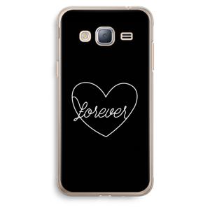 Forever heart black: Samsung Galaxy J3 (2016) Transparant Hoesje
