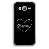 Forever heart black: Samsung Galaxy J3 (2016) Transparant Hoesje - thumbnail