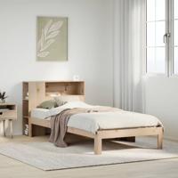 Bed met boekenkast zonder matras massief grenenhout 90x200 cm