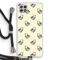 Vogeltjes: Samsung Galaxy A22 4G Transparant Hoesje met koord