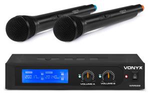 Vonyx WM522 draadloze microfoonset 200.175/201.400 MHz