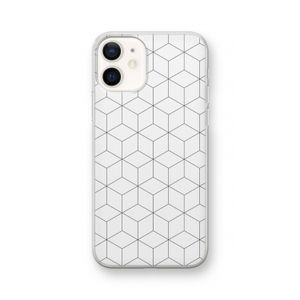 Zwart-witte kubussen: iPhone 12 Transparant Hoesje