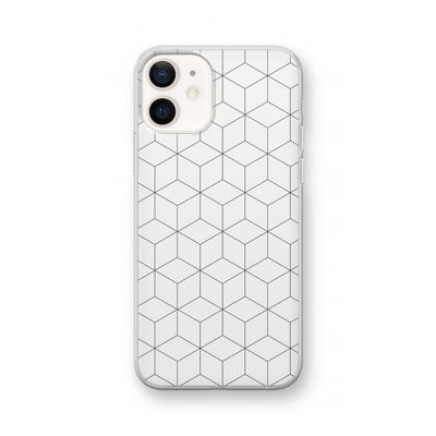 Zwart-witte kubussen: iPhone 12 Transparant Hoesje