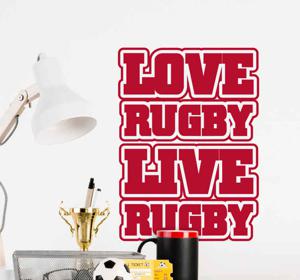 Muursticker Love Rugby