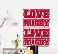 Muursticker Love Rugby - thumbnail