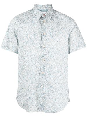 PS Paul Smith chemise en coton stretch à imprimé graphique - Bleu