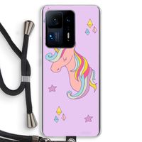 Roze eenhoorn: Xiaomi Mi Mix 4 Transparant Hoesje met koord