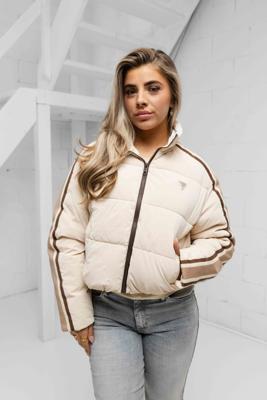 Guess Jean Puffer Jas Dames Beige - Maat M - Kleur: Beige | Soccerfanshop