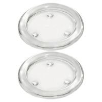 2x Ronde kaarsenhouders/kaars onderzetters van glas 14 cm