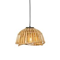 QAZQA Oosterse hanglamp zwart met naturel bamboe 30 cm - Pua - thumbnail