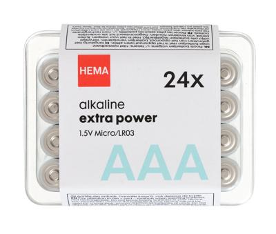 HEMA AAA alkaline extra power batterijen - 24 stuks