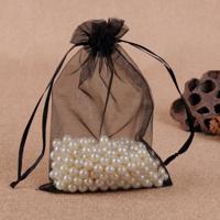 100 PCS geschenk zakken sieraden organza zakje bruiloft verjaardag partij drawable zakjes Gift Bag grootte: 7X9cm (zwart)