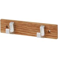 Handdoekrek 2-haaks hout - aluminium
