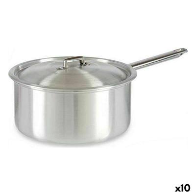 Sauspan met deksel Kinvara 100023 100023 Zilverkleurig Aluminium Ø 24 cm 5 L 43 x 15,5 x 26 cm 26 x 15,5 x 43 cm (10 Stuks)