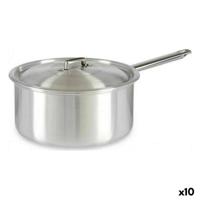 Sauspan met deksel Kinvara 100023 100023 Zilverkleurig Aluminium Ø 24 cm 5 L 43 x 15,5 x 26 cm 26 x 15,5 x 43 cm (10 Stuks)