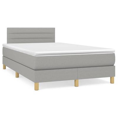 Boxspring met matras stof lichtgrijs 120x190 cm