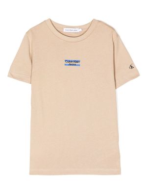 Calvin Klein Kids t-shirt à logo imprimé - Tons neutres