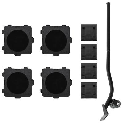 Meubelrollers 4 st met lifter 13,5x13,5x4,2 cm 300 kg zwart
