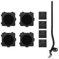 Meubelrollers 4 st met lifter 13,5x13,5x4,2 cm 300 kg zwart