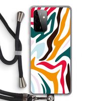 Colored Zebra: Samsung Galaxy A72 5G Transparant Hoesje met koord