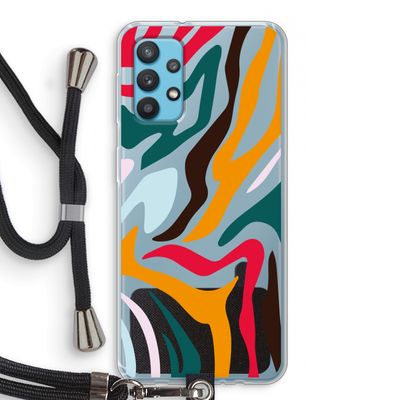 Colored Zebra: Samsung Galaxy A32 4G Transparant Hoesje met koord