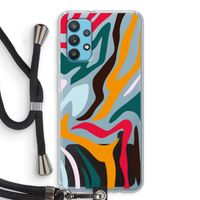 Colored Zebra: Samsung Galaxy A32 4G Transparant Hoesje met koord